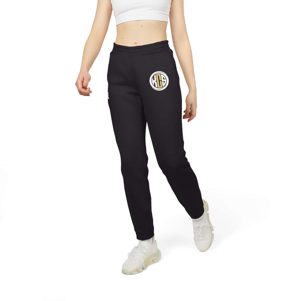 KCS x Adidas joggers featuring a stylish logo, perfect for casual wear and comfortable active lifestyles.