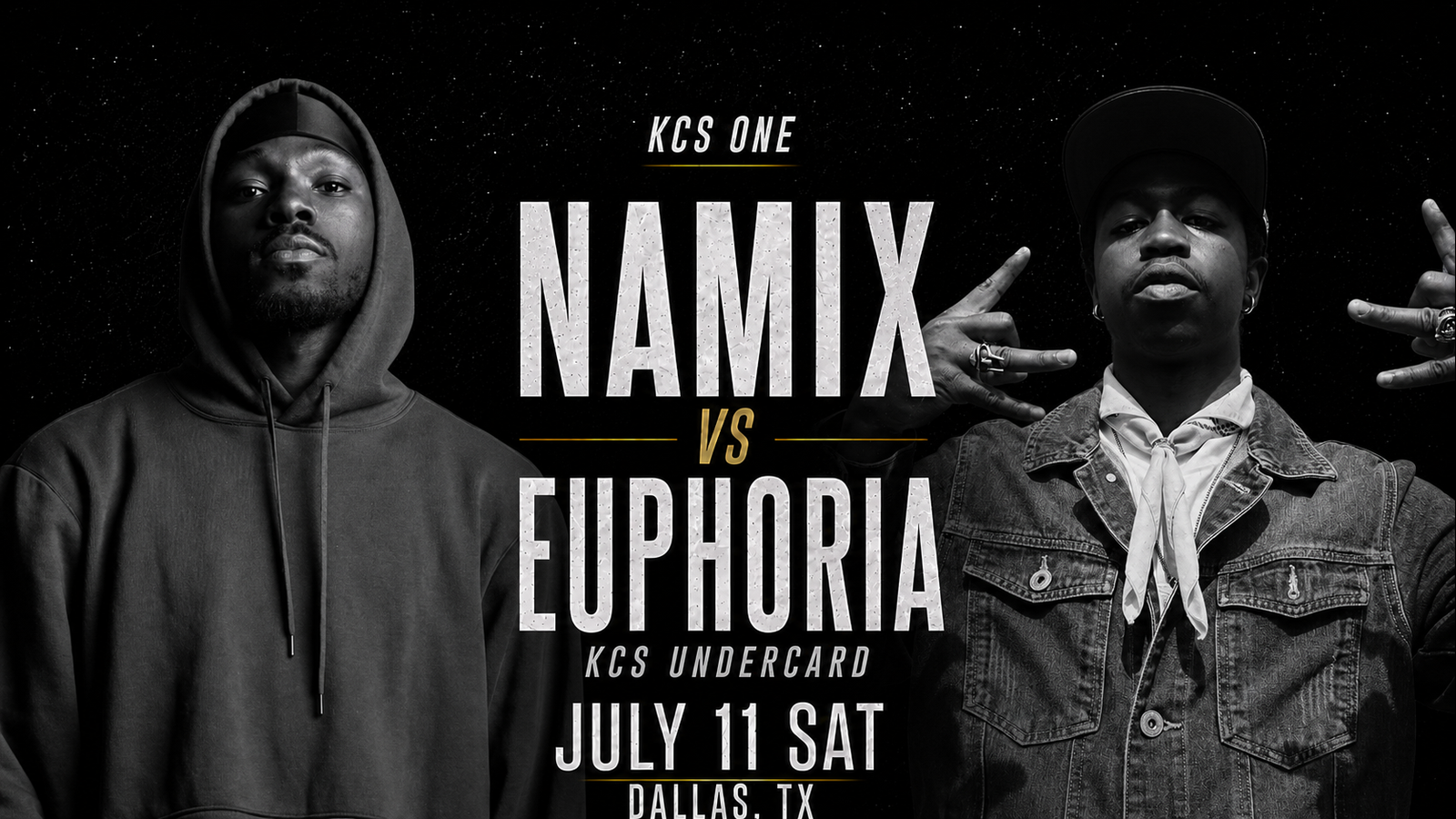 KCS One Undercard poster for Namix vs Euphoria