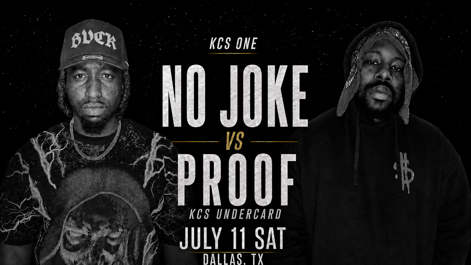 KCS One Undercard poster for No Joke vs Proof