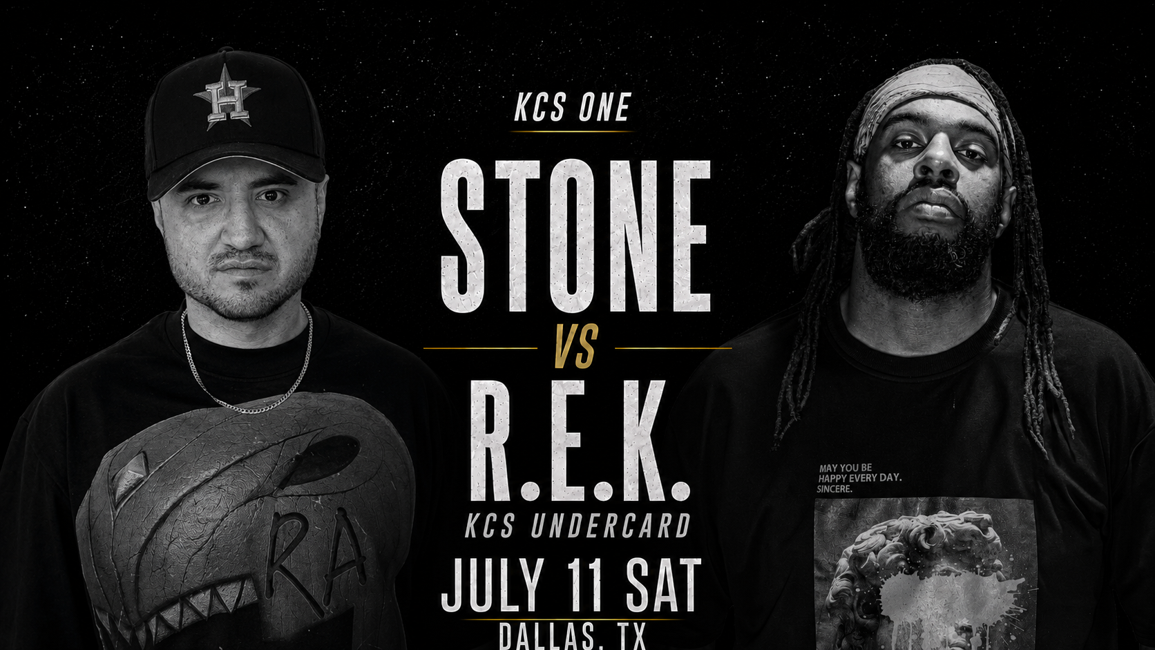 KCS One Undercard poster for Stone vs R.E.K.